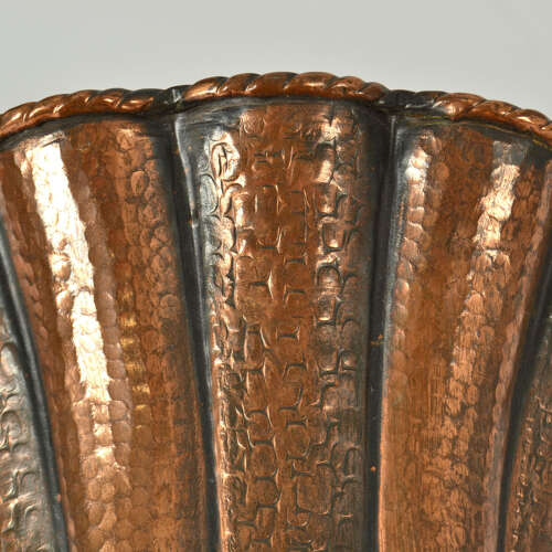 Large Copper Vase by Egidio Casagrande, Hand-Hammered, Italy 1950's