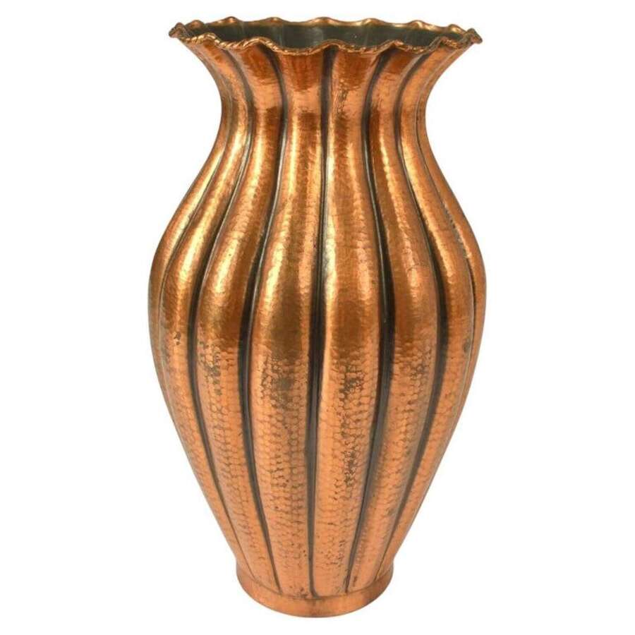 Monumental Copper Vase by Egidio Casagrande, Hand-Hammered, Italy