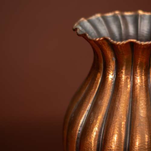 Monumental Copper Vase by Egidio Casagrande, Hand-Hammered, Italy