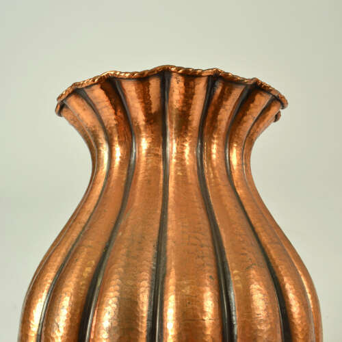 Monumental Copper Vase by Egidio Casagrande, Hand-Hammered, Italy