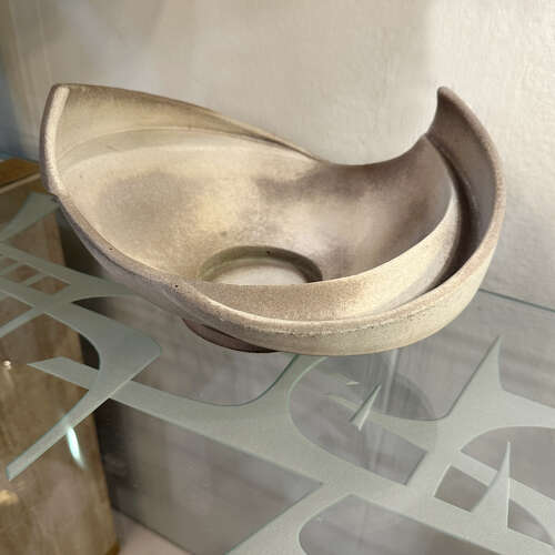 Sculptural Grey Studio Ceramic Bowl by Anne Perry 1983