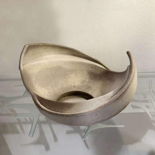 Sculptural Grey Studio Ceramic Bowl by Anne Perry 1983