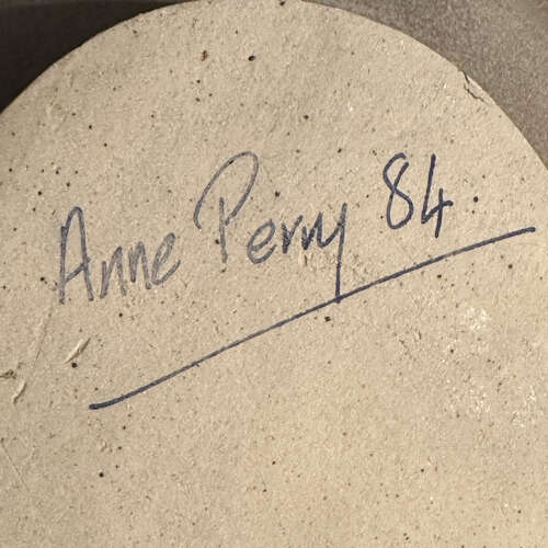 Sculptural Grey Studio Ceramic Bowl by Anne Perry 1983