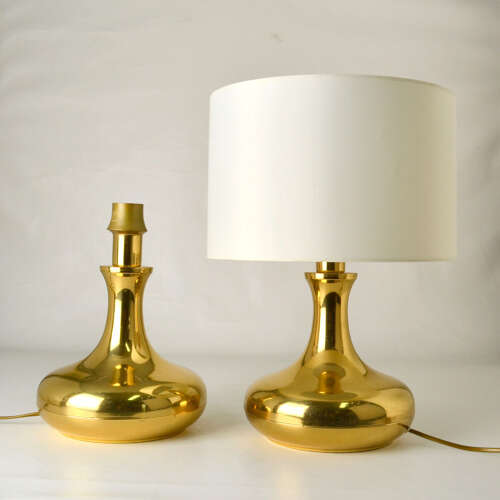 Mid-Century Modern Brass Table Lamps, Sculptural Design, Germany, 1970