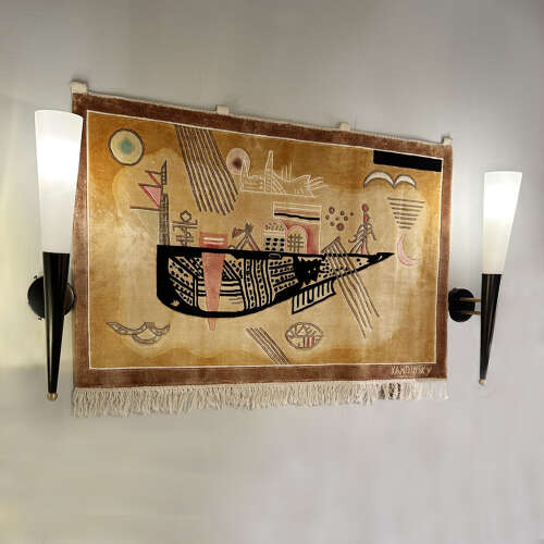 Pair of Opaline Glass and Metal Wall Lights the style of Stilnovo Italy 1960's