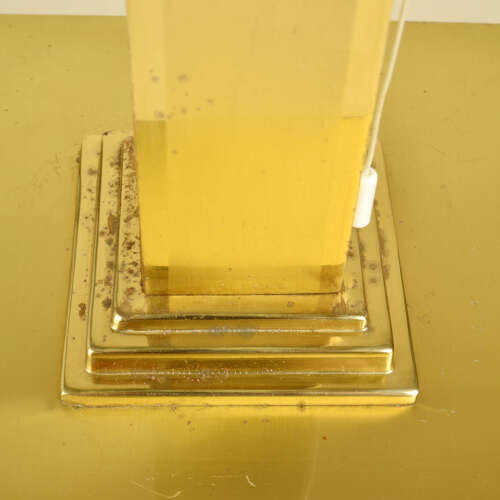 Spadafora Checker Table Lamp base 1in Brass and Chrome 1970's