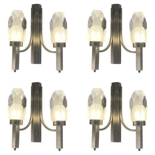 Pairs of Wall lights attributed to Gateano Missaglia, Italy 1960s