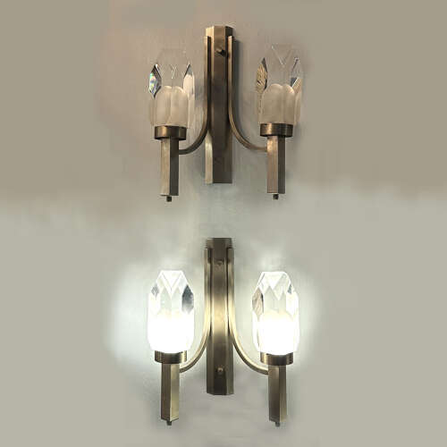 Pairs of Wall lights attributed to Gateano Missaglia, Italy 1960s